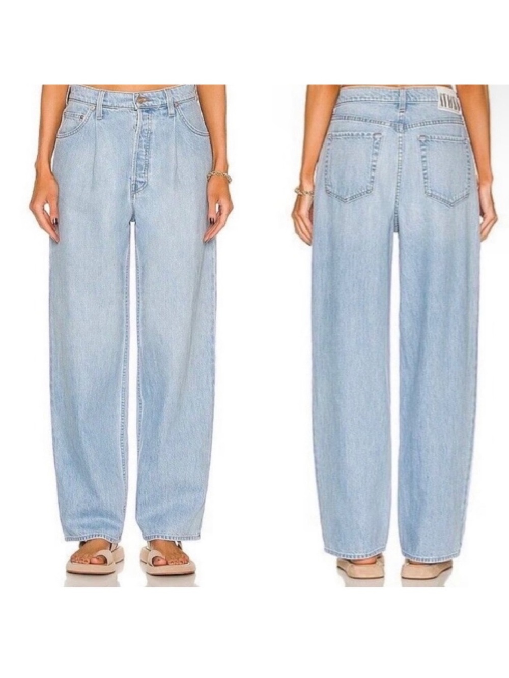 Mother SNACKS! The Pleated Fun Dip Puddle Jeans In Just A Nibble Sz 28